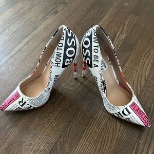 Steve Madden newspaper heels
